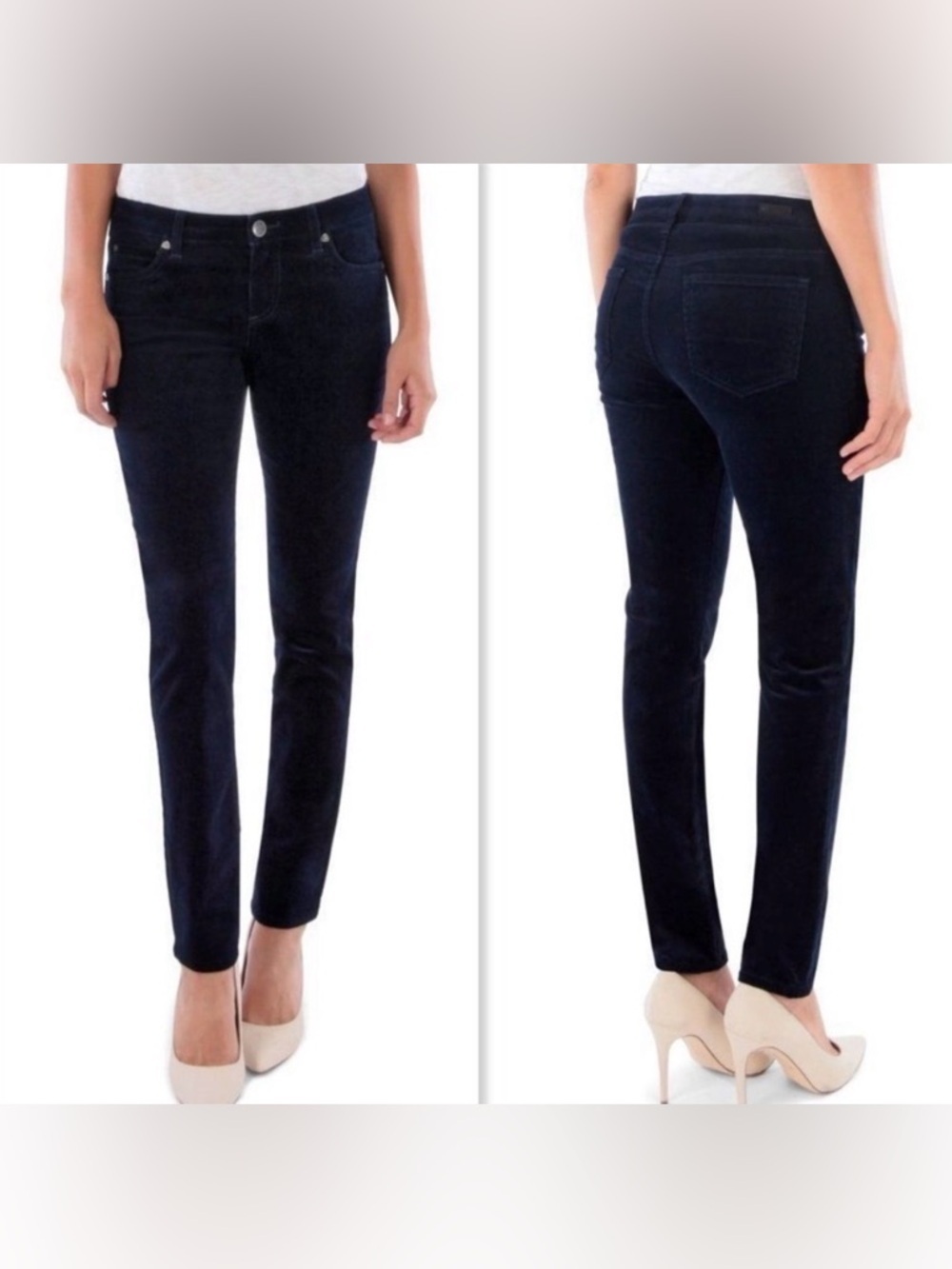 NWT Kut From The Kloth Diana Skinny Navy Blue Retro Corduroy Pants Size 6